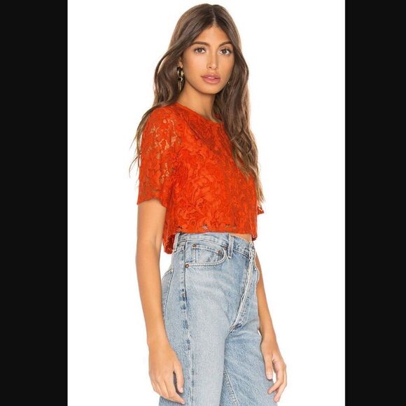 NWT Revolve x Lovers & Friends Raine Crop Top in Deep Coral | Size XL - Picture 2 of 11